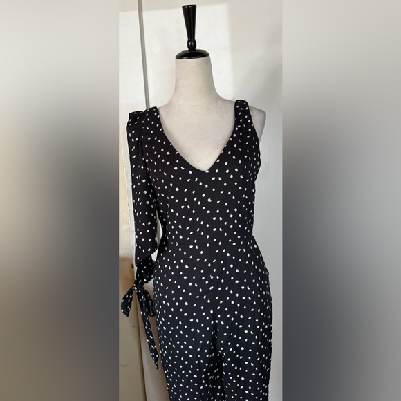 Lulus Aislinn Black Jumpsuit One Shoulder Sleeveless Romper asymmetrical - Picture 12 of 16